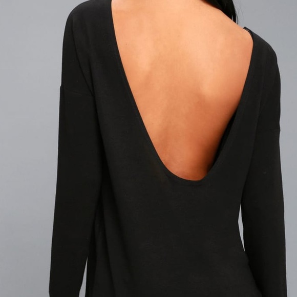 backless black sweater